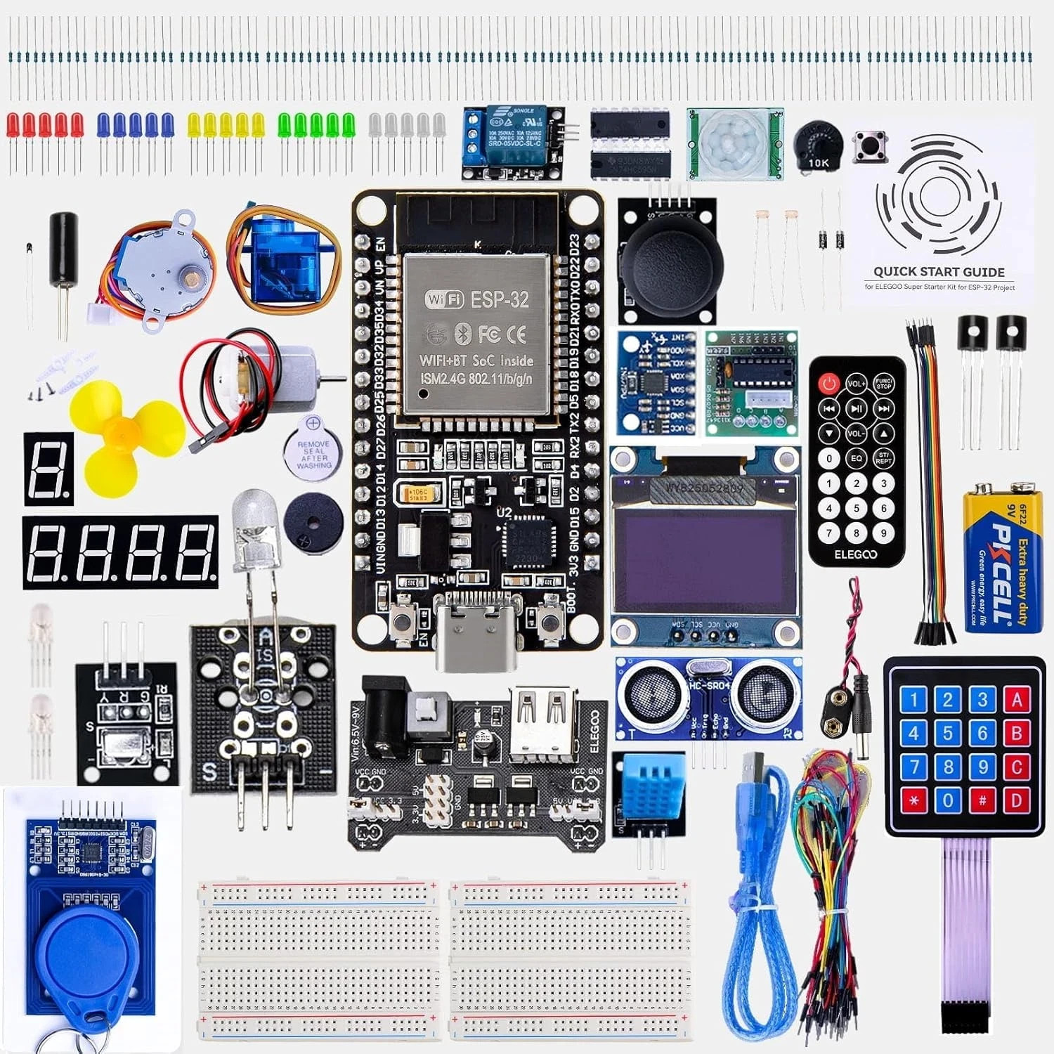 ELEGOO ESP-32 Super Starter Kit with Tutorial and Development Board USB-C Dual C ELEGOO ESP-32 Super Starter Kit with Tutorial and Development Board USB-C Dual C