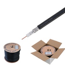 RG6 500FT Cable Bulk Coaxial Wire Dual Shield 18AWG Black Coax Satellite TV picture