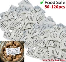 60/120pc Silica Gel Packets 5g Grams Desiccant Pack Moisture Absorber Reusable picture
