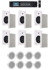 6-Zone Amplifier+12) White Wall+8) JBL Ceiling Speakers For Restaurant/Bar/Cafe picture