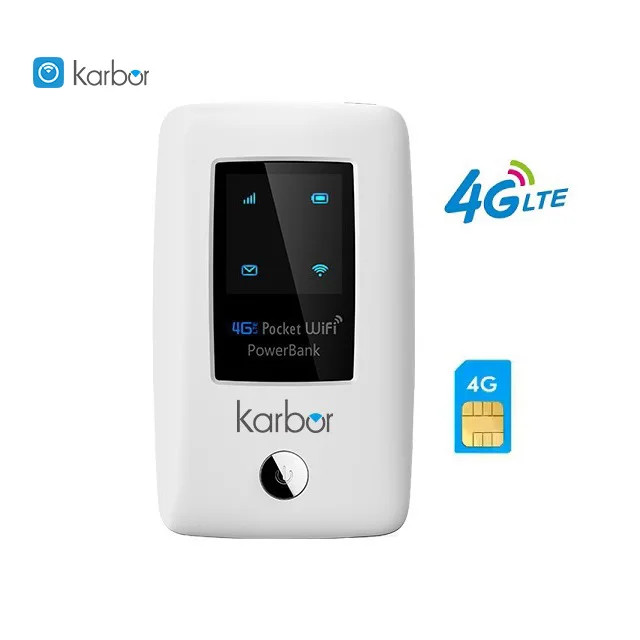 Karbor 6000mAh 4G LTE WiFi Portable Router with SIM Slot Hotspot Mobile Internet Karbor 6000mAh 4G LTE WiFi Portable Router with SIM Slot Hotspot Mobile Internet
