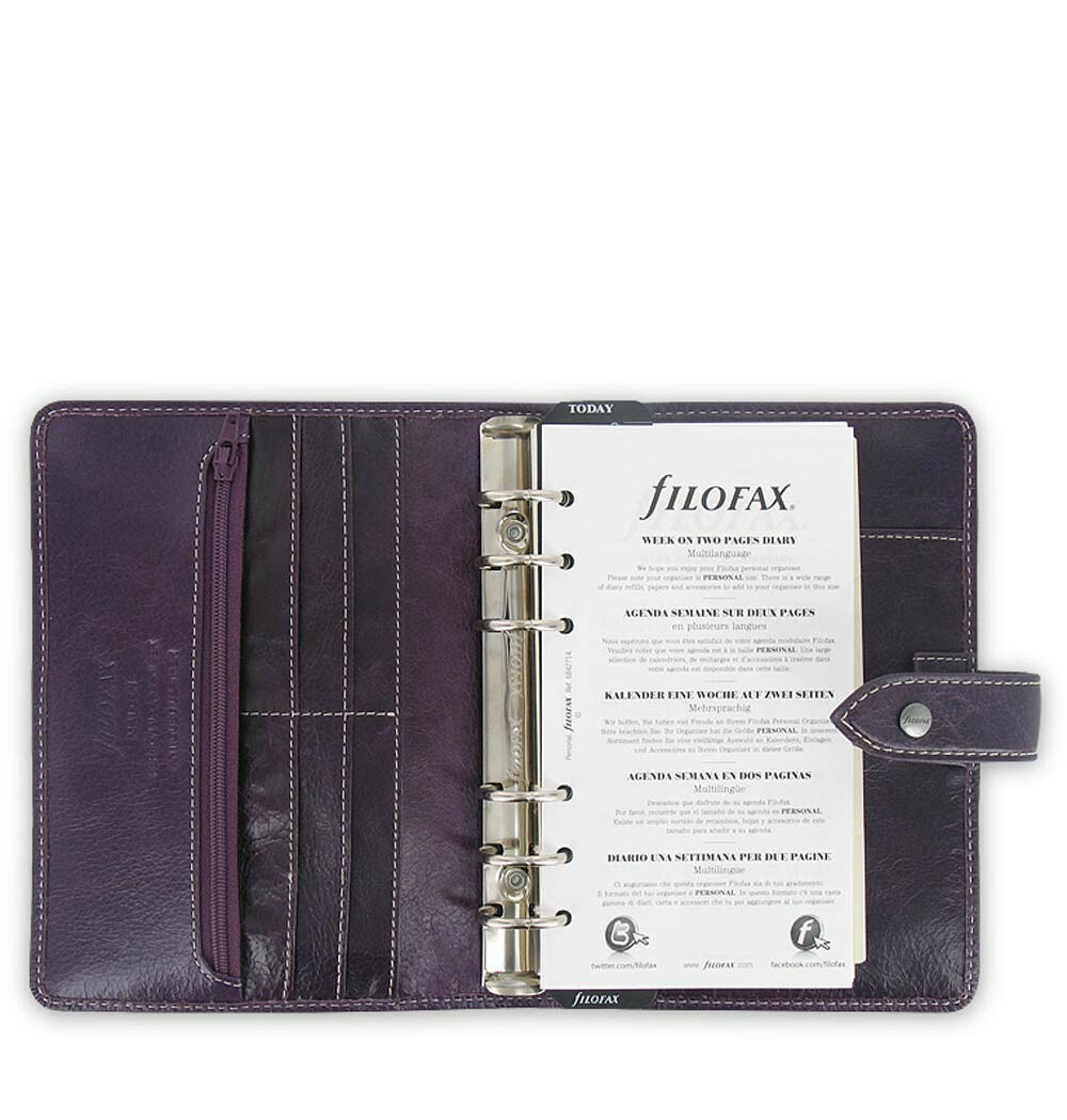 #Filofax Personal Size Malden Organiser Planner Diary Book Purple Leather 025850 #Filofax Personal Size Malden Organiser Planner Diary Book Purple Leather 025850