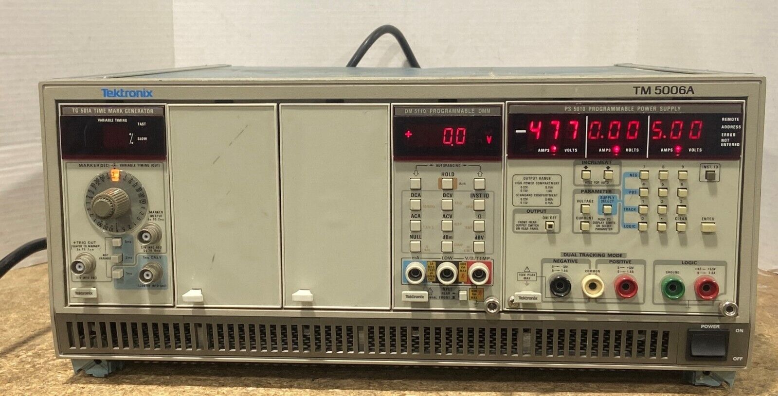 Tektronix TM 5006A Frame With 3 Module Cards Included For Refurbishment