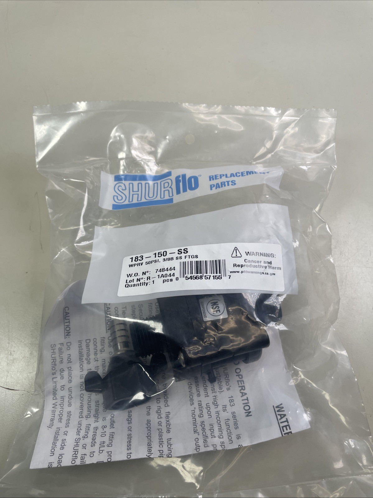 Shurflo 183-150-SS WPRV 50 PSI 3/8B SS Fittings Shurflo 183-150-SS WPRV 50 PSI 3/8B SS Fittings