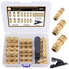 CheeMuii 23PCS Brass DOT Air Line Fittings Kit Push Lock DOT Straight Union picture