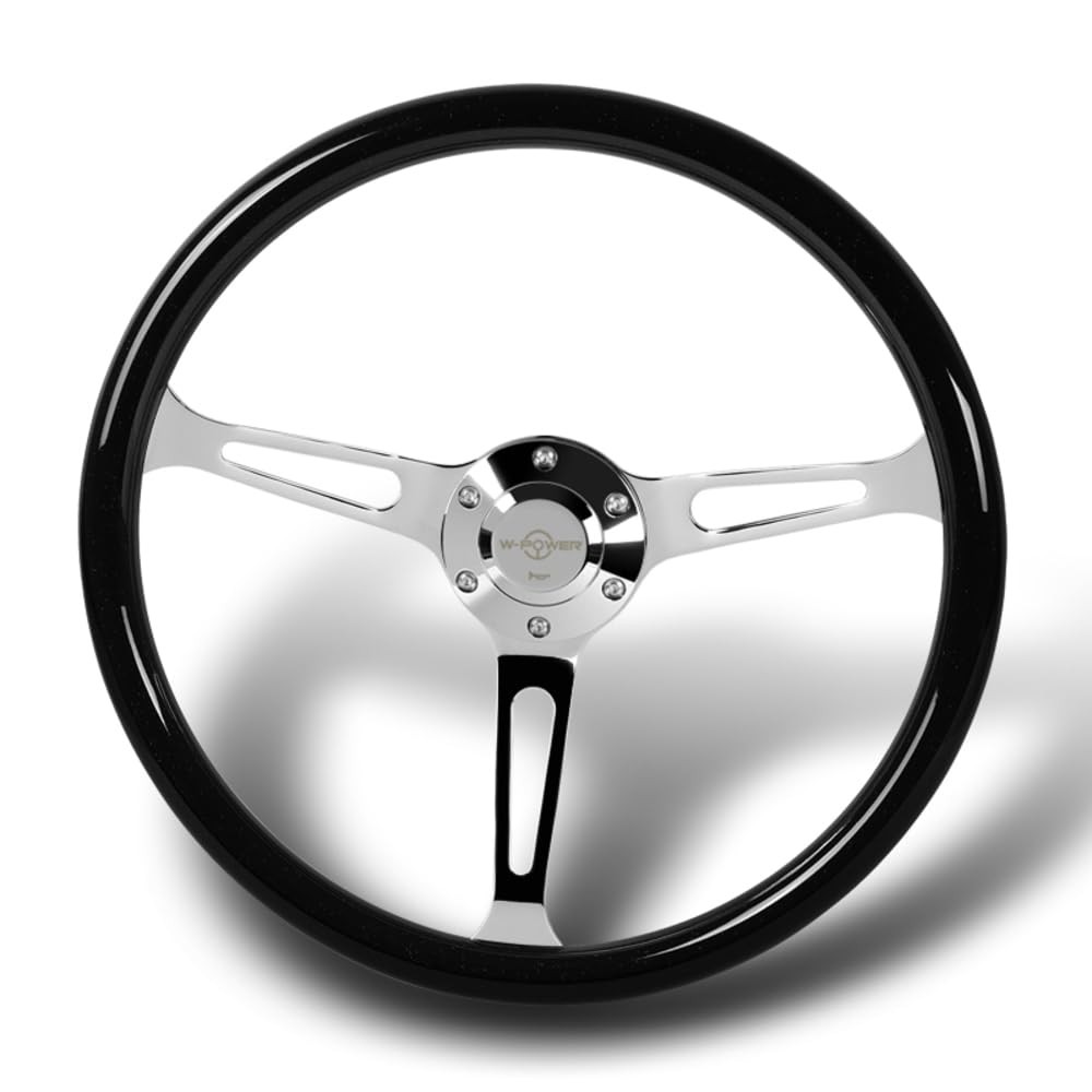 15 380mm 6 Bolt 3 Deep Black Wood Grain Trim Steering Wheel Black Horn JDM 15 380mm 6 Bolt 3 Deep Black Wood Grain Trim Steering Wheel Black Horn JDM