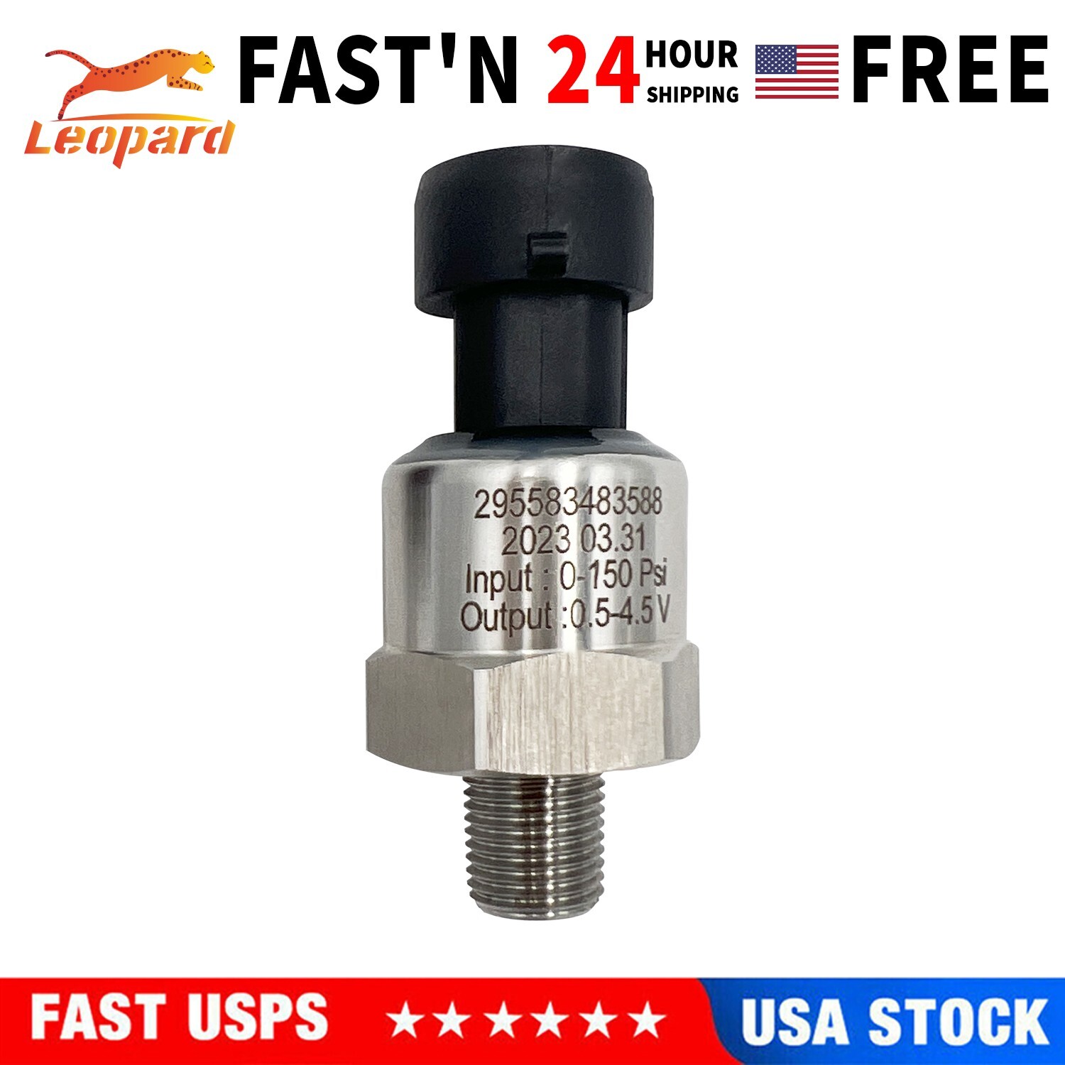 1/8NPT Stainless Pressure Transducer Sender Sensor For Oil Air Fuel Gas 150Psi 1/8NPT Stainless Pressure Transducer Sender Sensor For Oil Air Fuel Gas 150Psi
