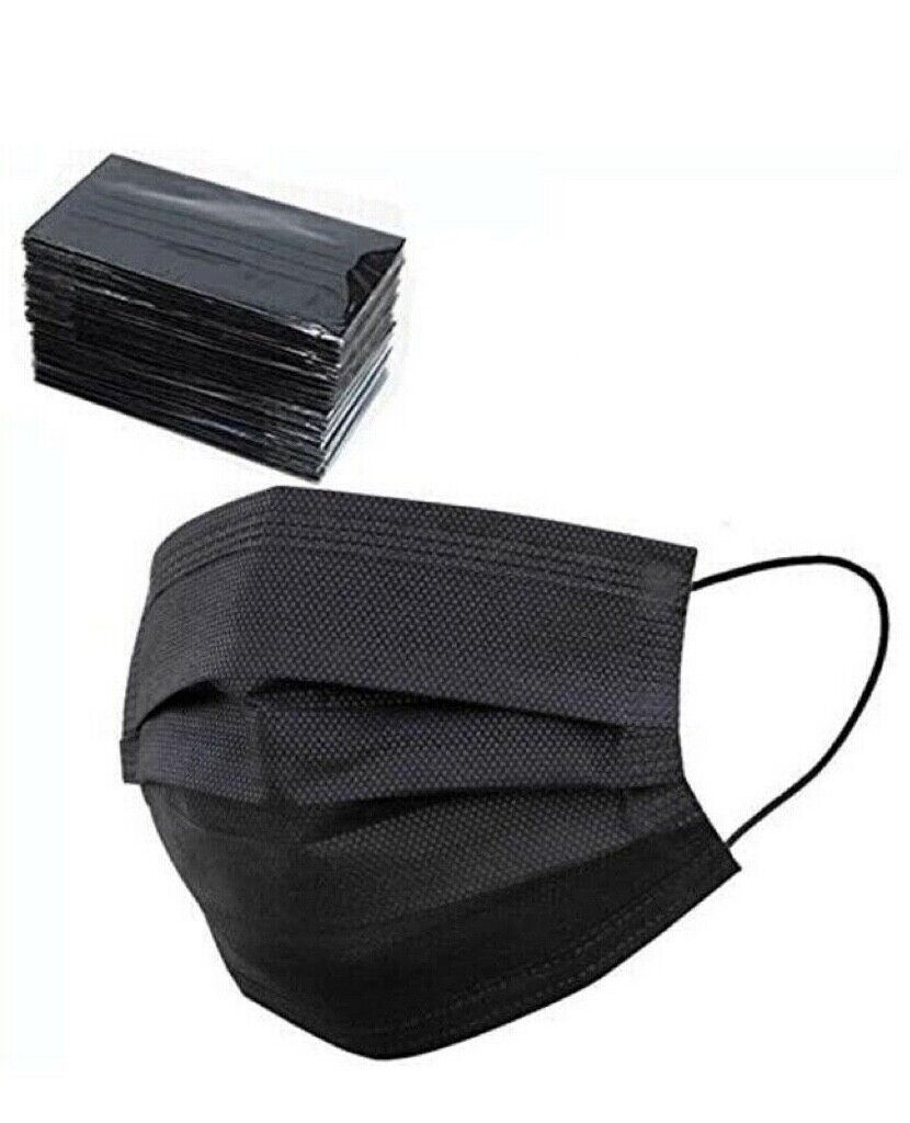 100 / 50 PCS Black Face Mask Mouth & Nose Protector Respirator Masks with Filter