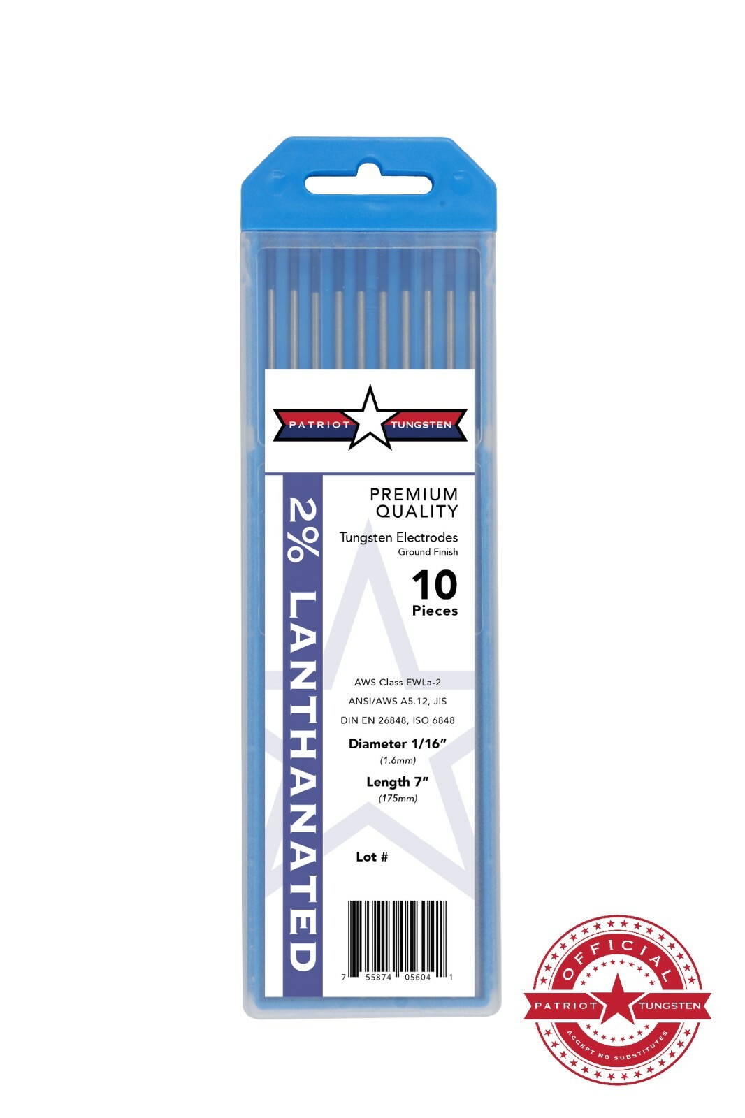 2% Lanthanated TIG Welding Tungsten Electrodes 1/16” Blue EWLa-2 Free Quick-Ship 2% Lanthanated TIG Welding Tungsten Electrodes 1/16” Blue EWLa-2 Free Quick-Ship