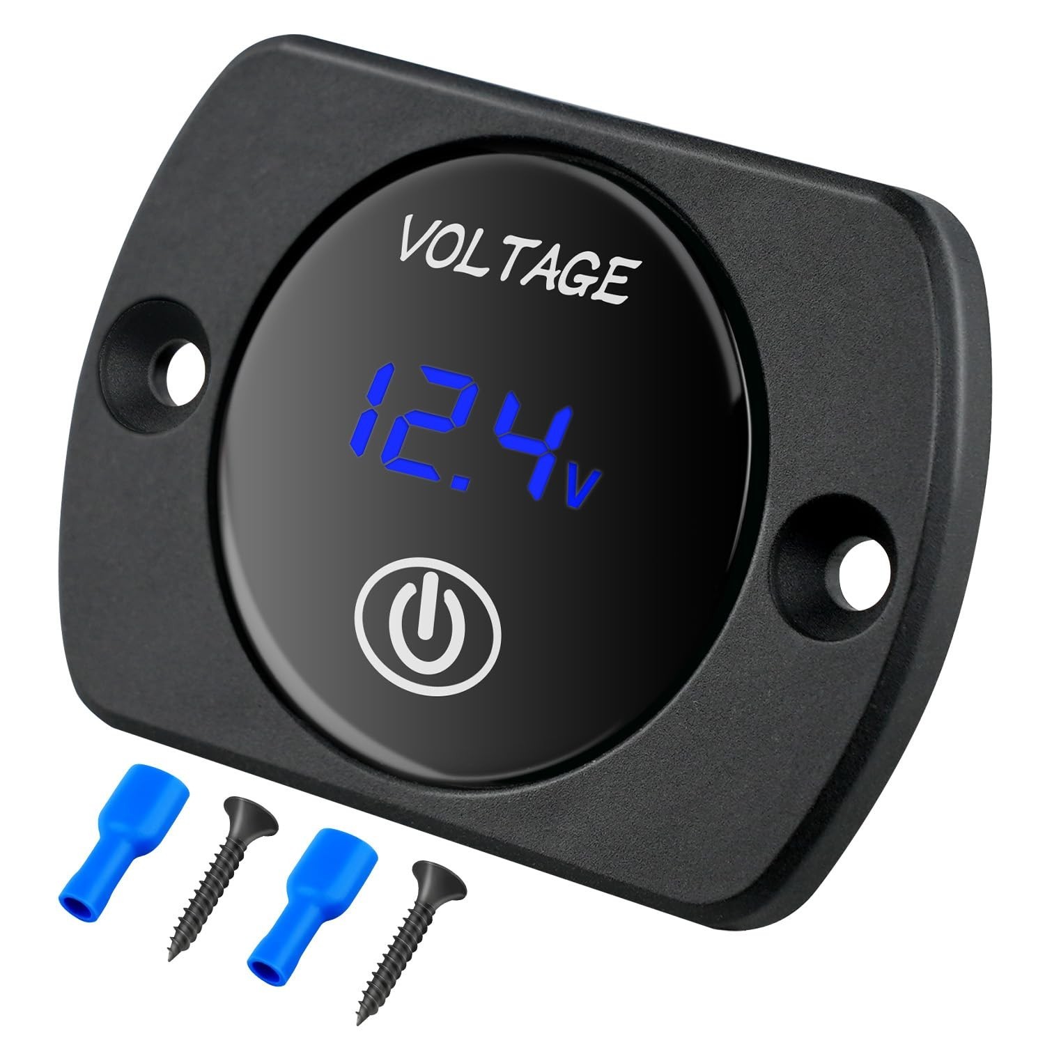 Nilight 12V LED Digital Voltmeter Touch Switch Voltage Gauge Panel Meter 8-48V