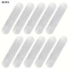 20pcs High Visibility White Silver Reflective Tape, Waterproof, Visibility Decal picture