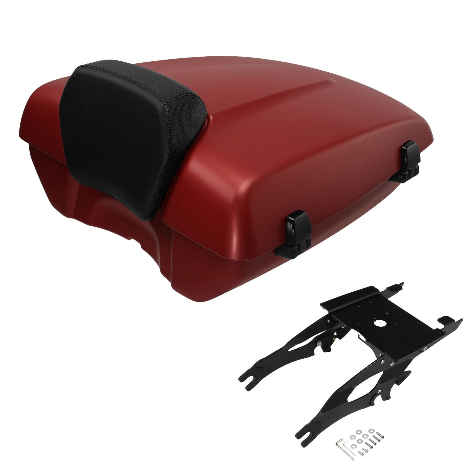 Low Profile Trunk w/ Backrest & Luggage Rack for Chieftain Roadmaster Ruby Smoke Low Profile Trunk w/ Backrest & Luggage Rack for Chieftain Roadmaster Ruby Smoke