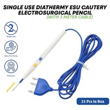 Diathermy ESU Cautery Electrosurgical Pencil with Blade Electrode Box of 25 Pcs picture