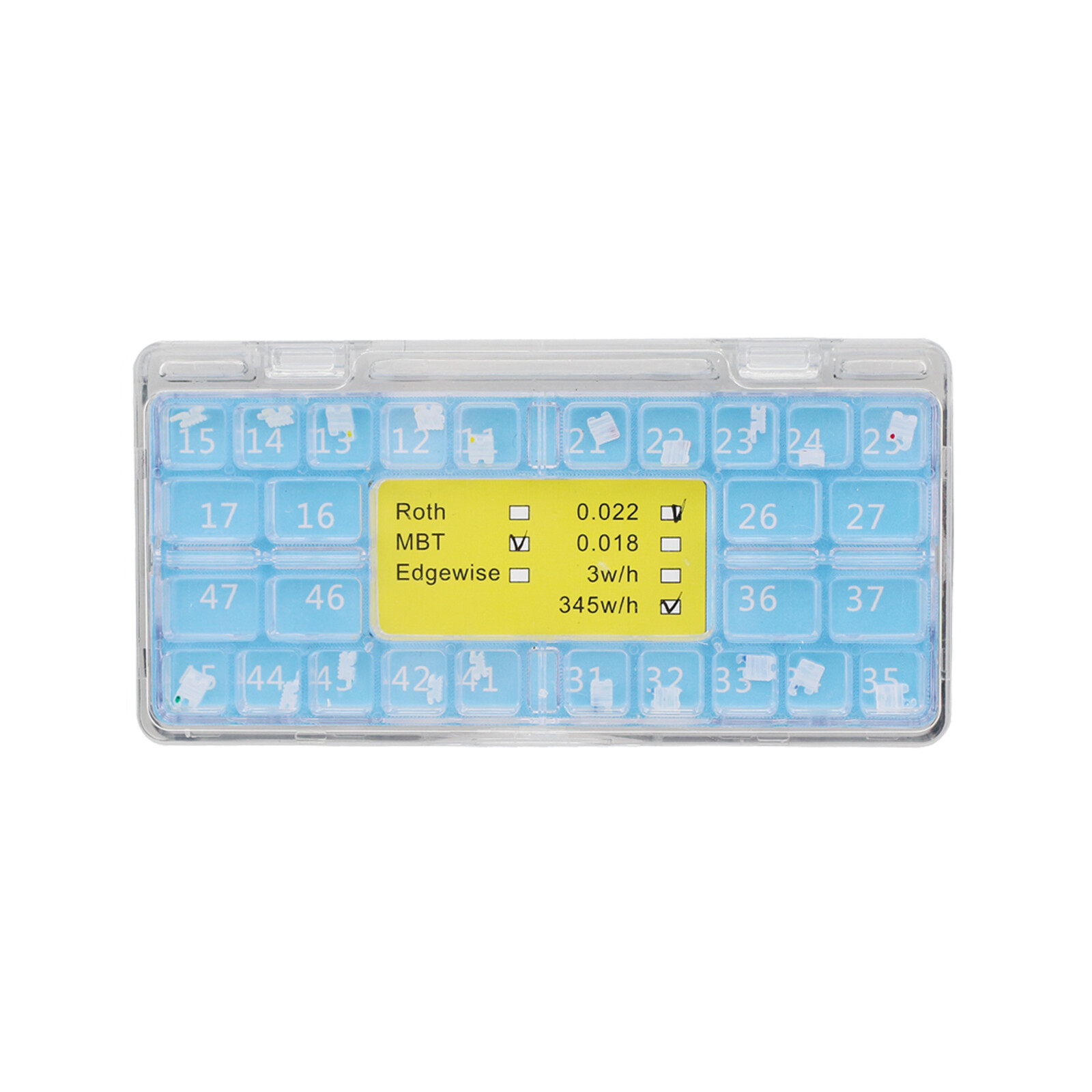 Dental Orthodontic Brackets Ceramic Clear Braces MBT 0.022 345 With Hook 5-5