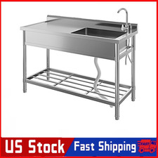 47 in Stainless Steel Utility Sink, Free Standing Kitchen Sink Single Bowl Sinks picture