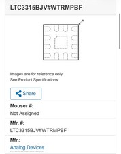 Analog Devices LTC3315BJV#WTRMPBF Dual 2A Buck Regulator ICs New Open Box x20 picture