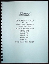 Hickok CA-4 Adapter Data for 539B 750 752 800 1575 533A 600A 605A Tube Testers picture