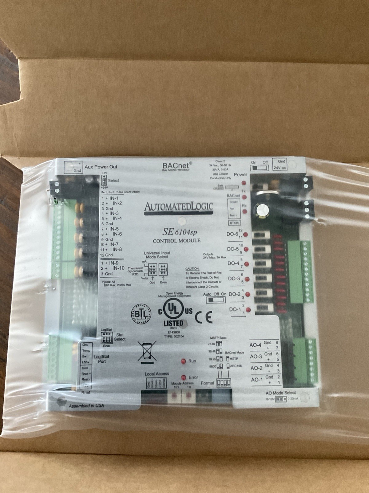 Automated Logic SE6104SP BACnet Control Module SE6104SP HVAC Controller Automated Logic SE6104SP BACnet Control Module SE6104SP HVAC Controller