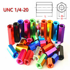 UNC 1/4-20 High Hex Nuts Hexagon Connector Rod Bar Stud Long Nut Aluminium Alloy picture