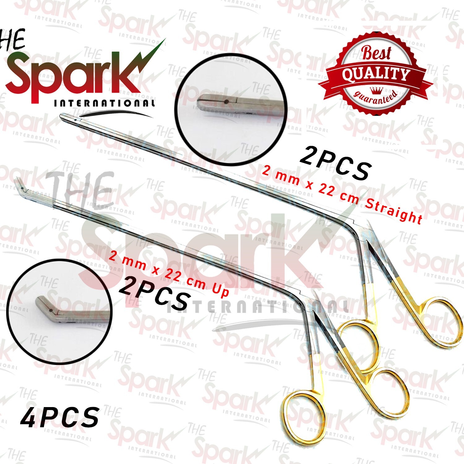 Caspar Intervertebral Disc Rongeur 2 mm x 22 cm Straight and Up 4 Pcs Set Caspar Intervertebral Disc Rongeur 2 mm x 22 cm Straight and Up 4 Pcs Set