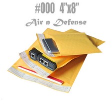 #000 4x8 Kraft Bubble Padded Envelopes Mailers Yellow Shipping Bags AirnDefense picture