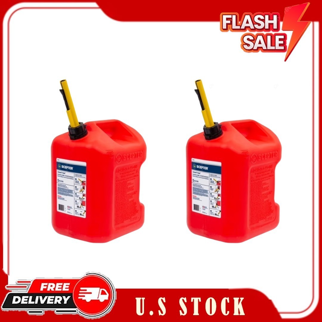 (Free Ship) 2 Pack Scepter Ameri-Can 5 Gallon Gas Can, Spill-Proof Spout