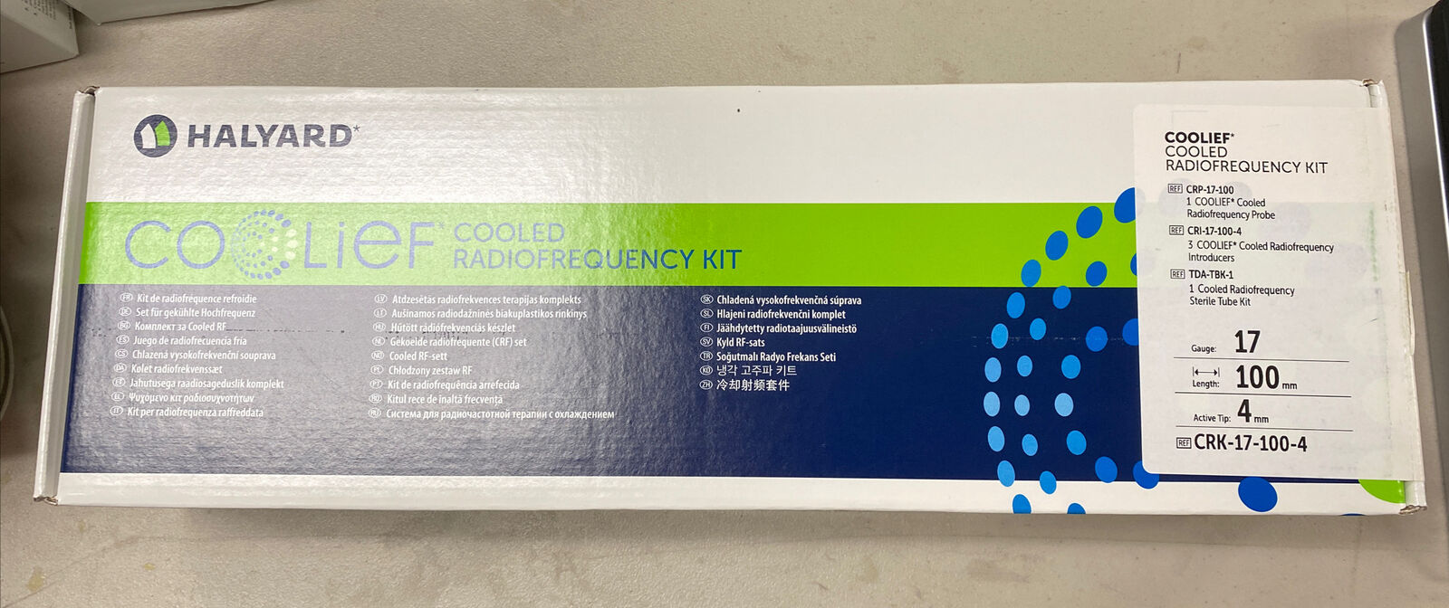 Halyard Coolief Radiofrequency Kit - Model CRK-17-100-4