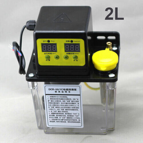 110V Dual Digital Display Automatic Electric Lubrication Oil Pump CNC Oiler 2L