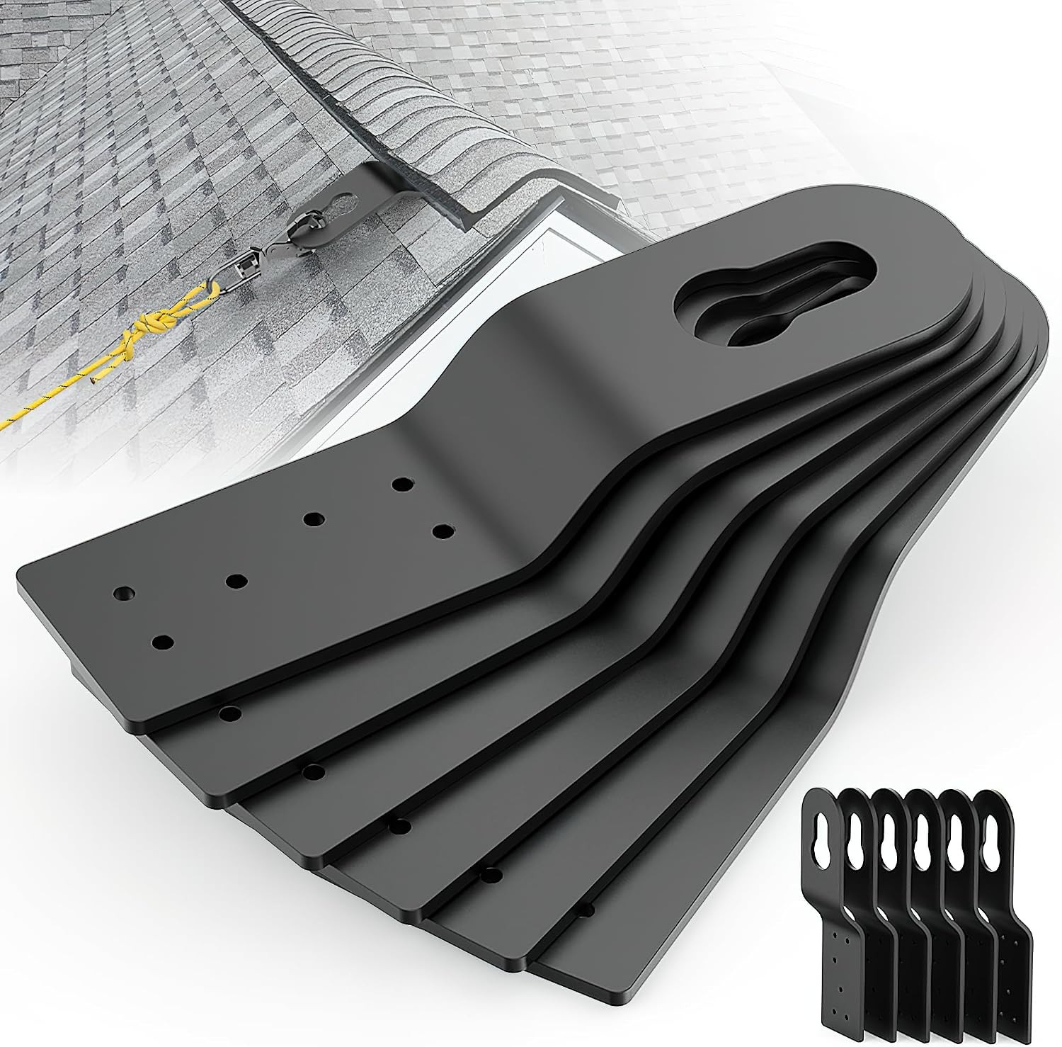 12 Pack Permanent Roof Safety Anchors for Fall Protection, Black