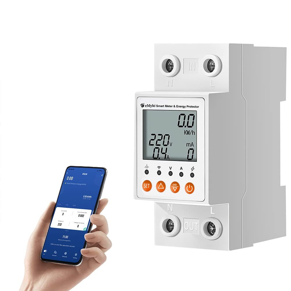 eMylo 63A Single-Phase WiFi Energy Meter with LCD & Leakage Protection eMylo 63A Single-Phase WiFi Energy Meter with LCD & Leakage Protection