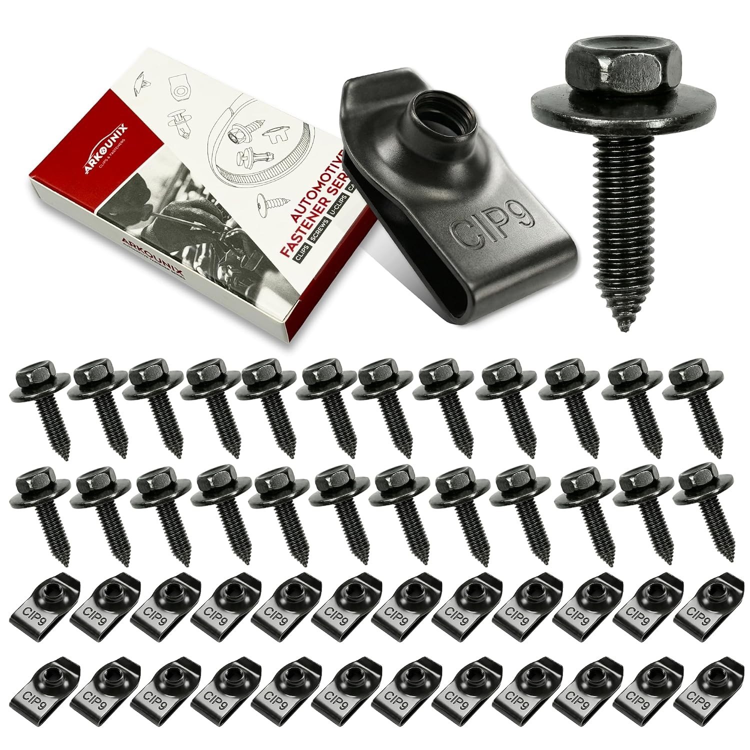 50 Pcs Automotive Body Bolts And U Nut Clips Kit Fender Bumper Fasteners Set New 50 Pcs Automotive Body Bolts And U Nut Clips Kit Fender Bumper Fasteners Set New