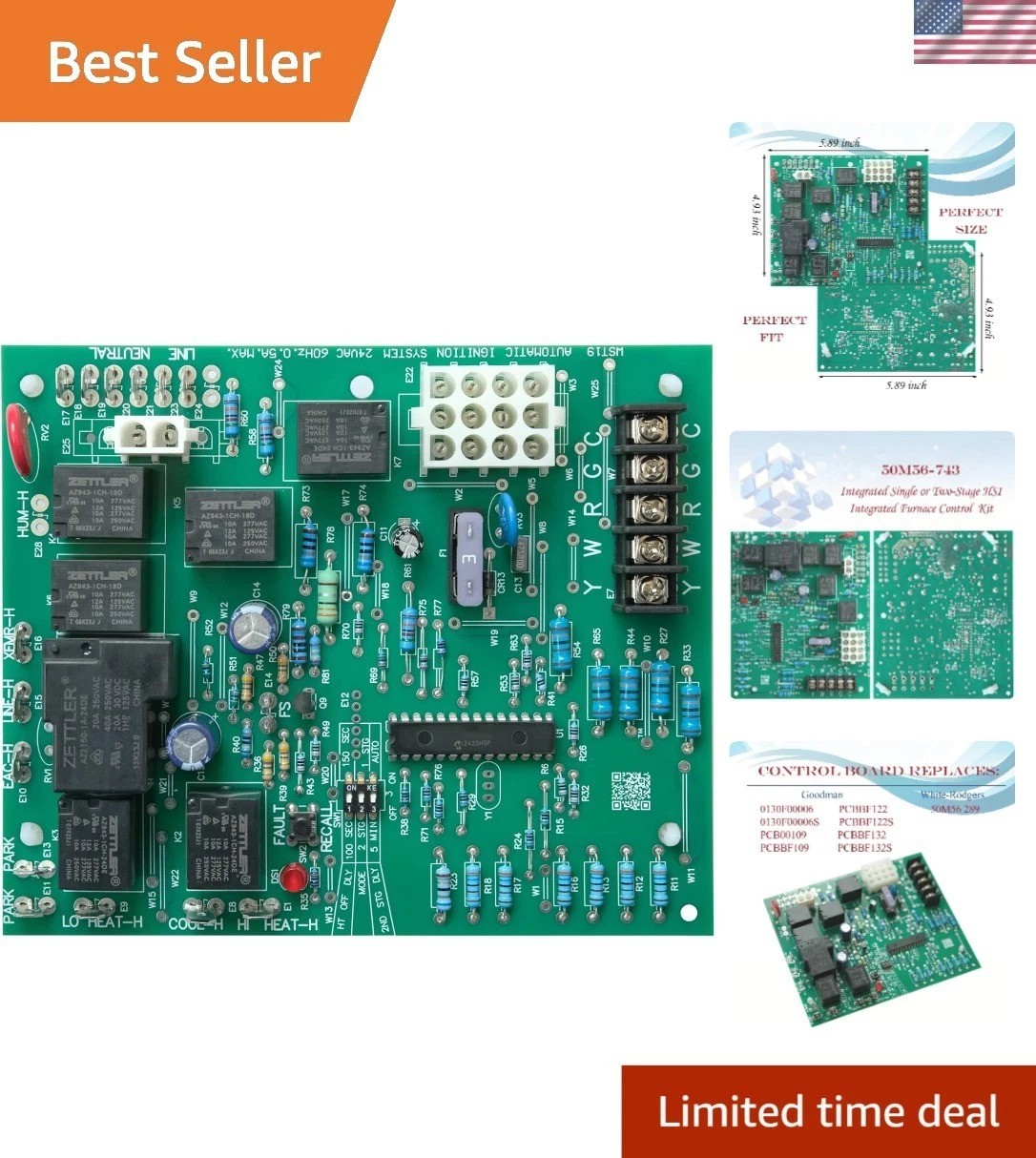 Compact PCBBF162S Furnace Control Board - Perfect Replacement for Goodman Units Compact PCBBF162S Furnace Control Board - Perfect Replacement for Goodman Units