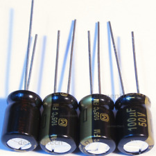 4x Panasonic FM 100uF 50V Low-ESR radial capacitors caps 105C 8mm 8x11.5 picture