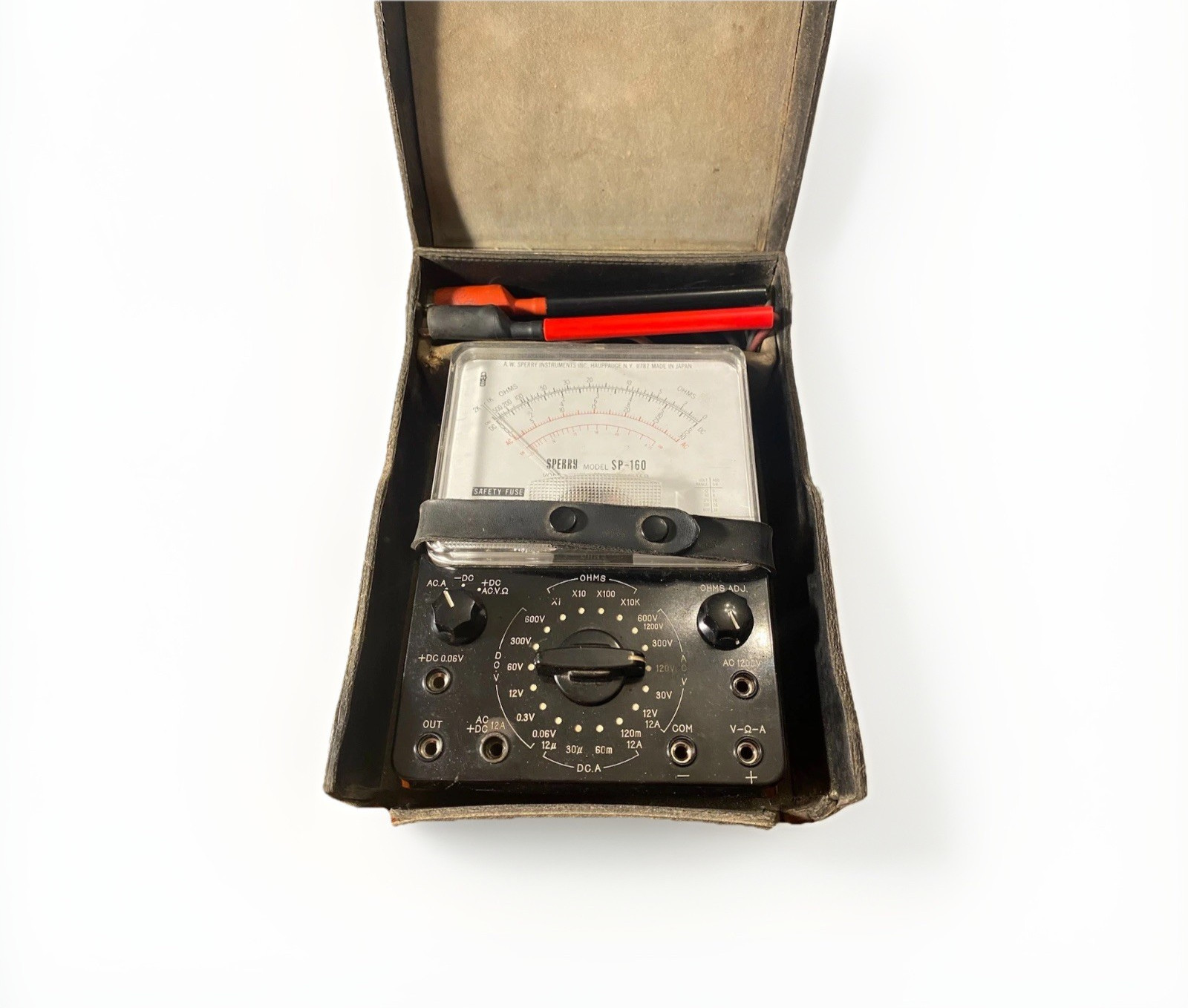 Vintage Sperry Sp 160 Ohm/Milliammeter Multi Meter w/ Leather Case and Manual Vintage Sperry Sp 160 Ohm/Milliammeter Multi Meter w/ Leather Case and Manual
