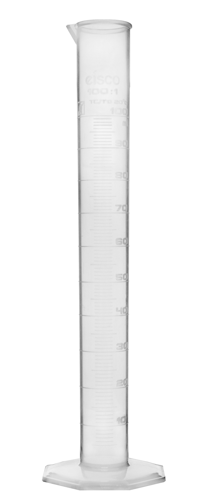 Eisco Labs 100ml Graduated Cylinder, Class B - Polypropylene Eisco Labs 100ml Graduated Cylinder, Class B - Polypropylene