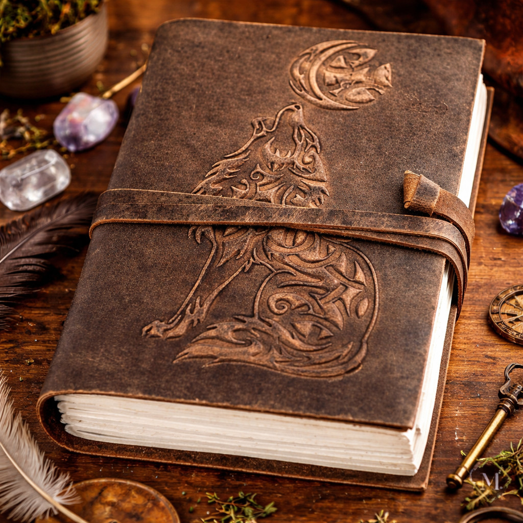 Wolf Embossed Leather Journal 7x5 Wolf Embossed Leather Journal 7x5