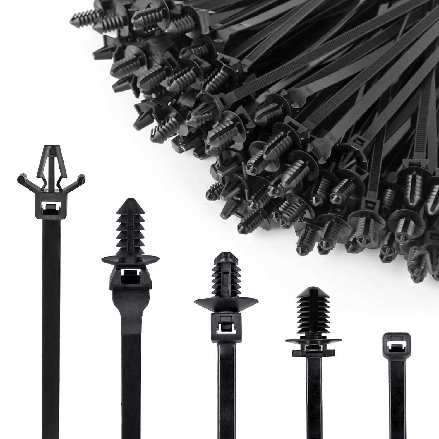 160Pcs Nylon Universal Cable Tie Buckle Zip Tie Clips Automotive Rivet Push Moun 160Pcs Nylon Universal Cable Tie Buckle Zip Tie Clips Automotive Rivet Push Moun