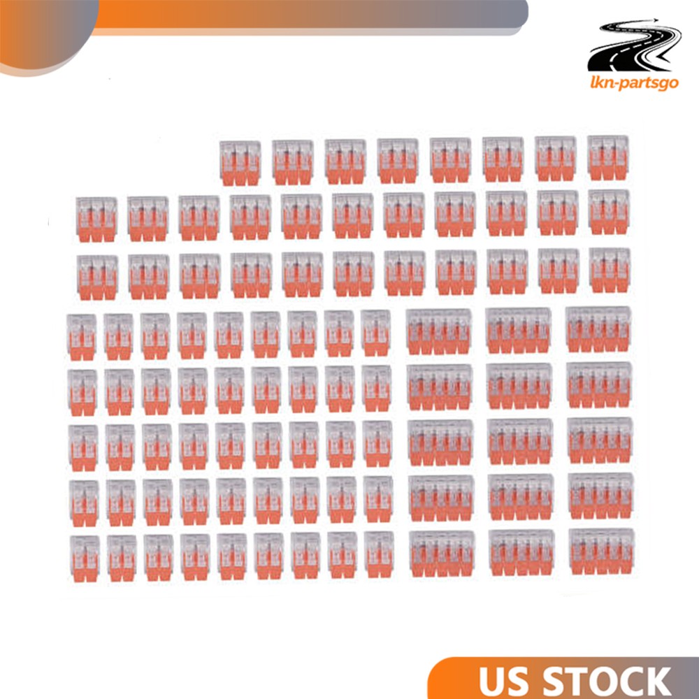 90Pcs FOR Wago 221 Lever Nuts Compact Splicing Wire Connectors - 2/3/5 Terminal 90Pcs FOR Wago 221 Lever Nuts Compact Splicing Wire Connectors - 2/3/5 Terminal