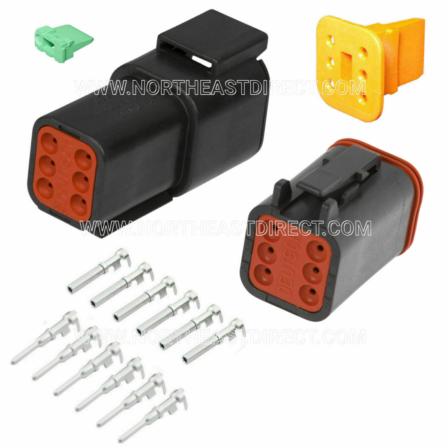 6 Pin Black Deutsch DT04-6P DT06-6S  waterproof electrical connector kit