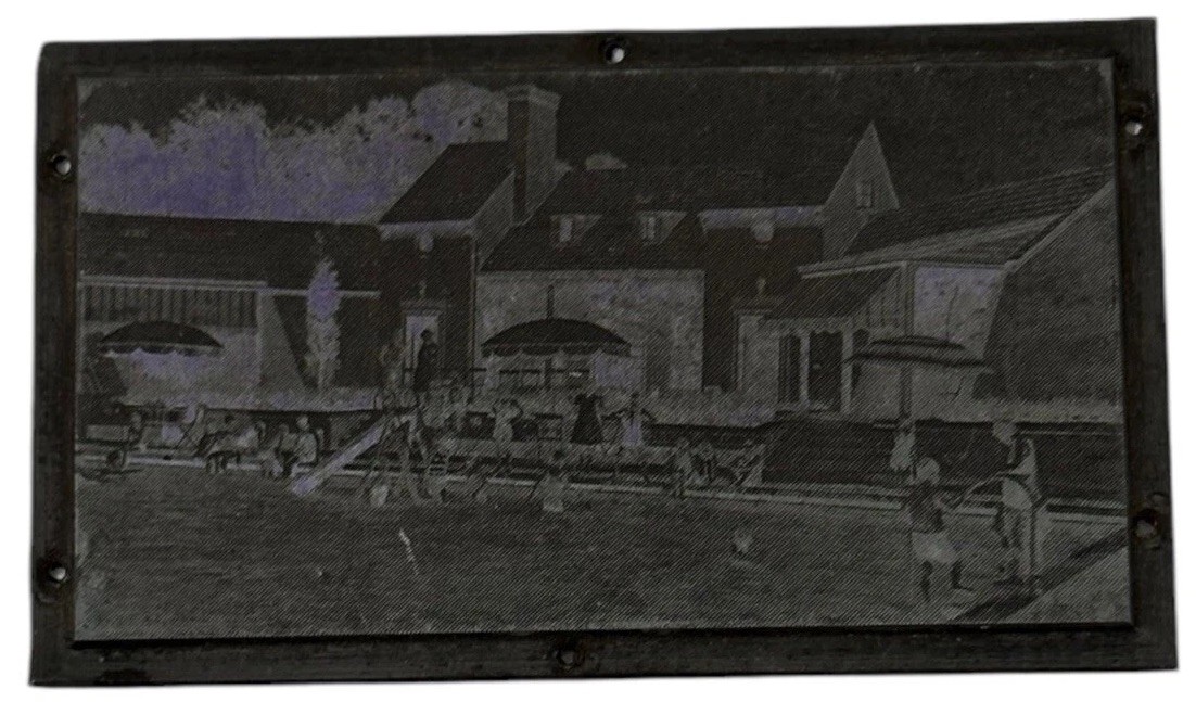 Adverting Vintage Printing Plate “Country Club Pool” Letterpress 1900s