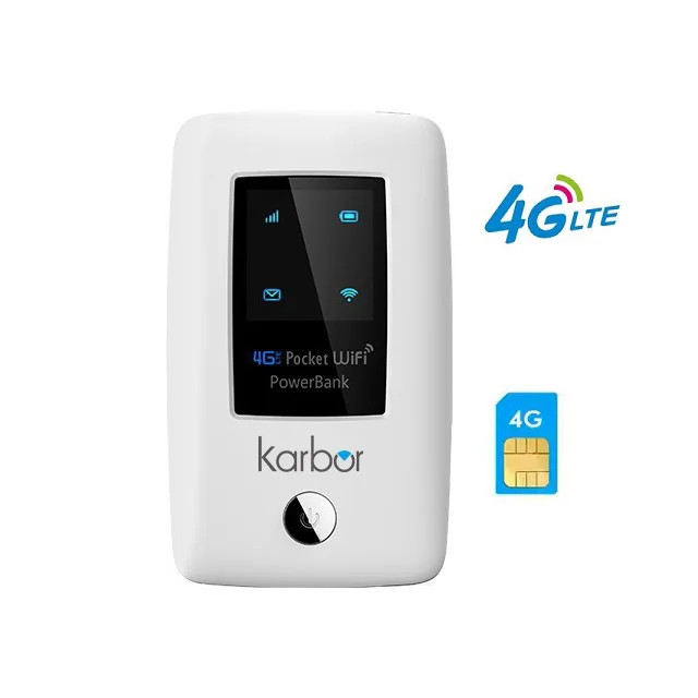 Karbor portable wifi router power bank 4g routers ups mini modem with rj45 port