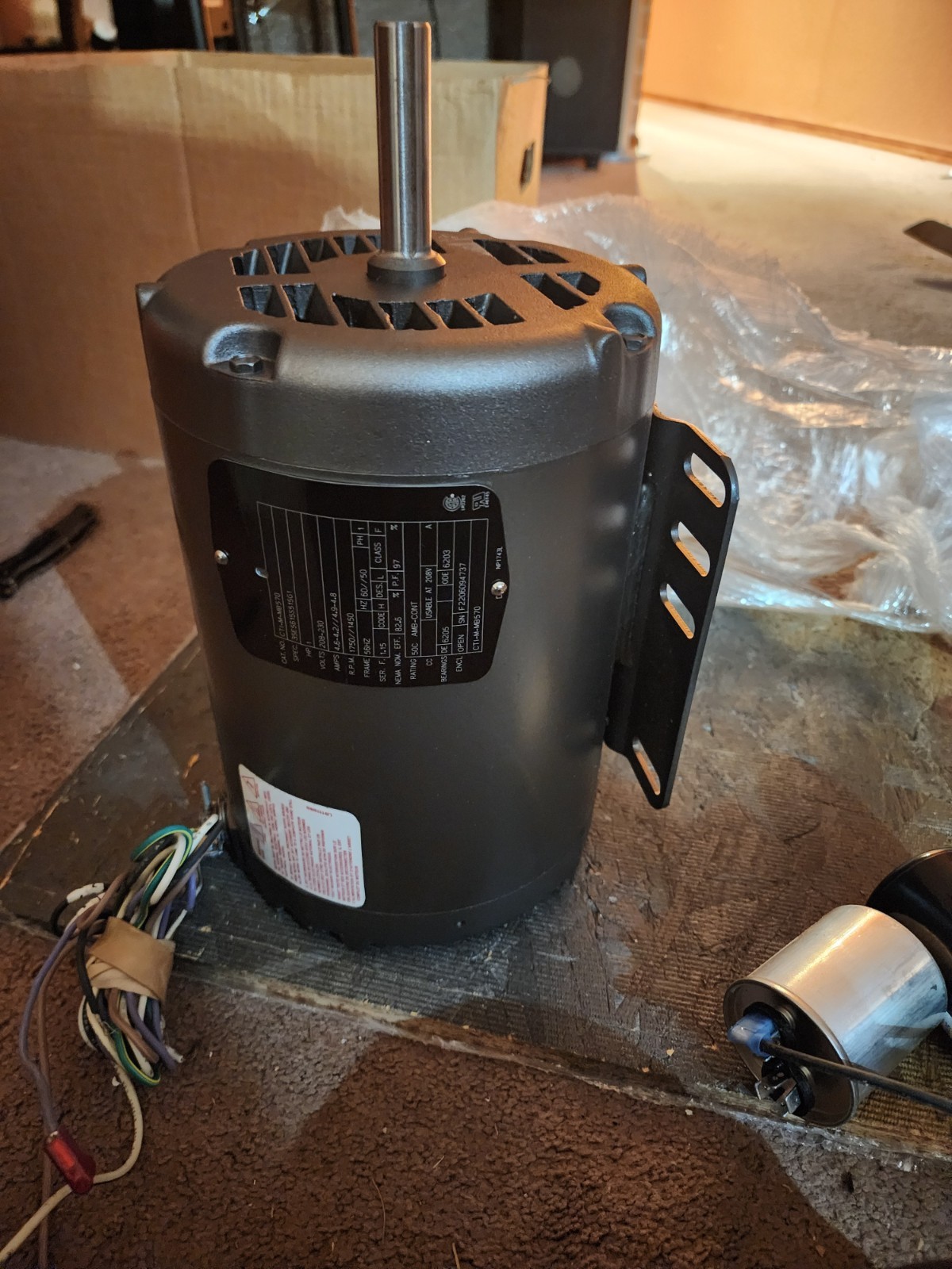 middleby marshall main blower motor kit 1hp w/ capacitors direct replacement middleby marshall main blower motor kit 1hp w/ capacitors direct replacement