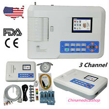 US ship Digital 3 Channel 12 lead ECG EKG Machine Electrocardiograph,PC Software picture