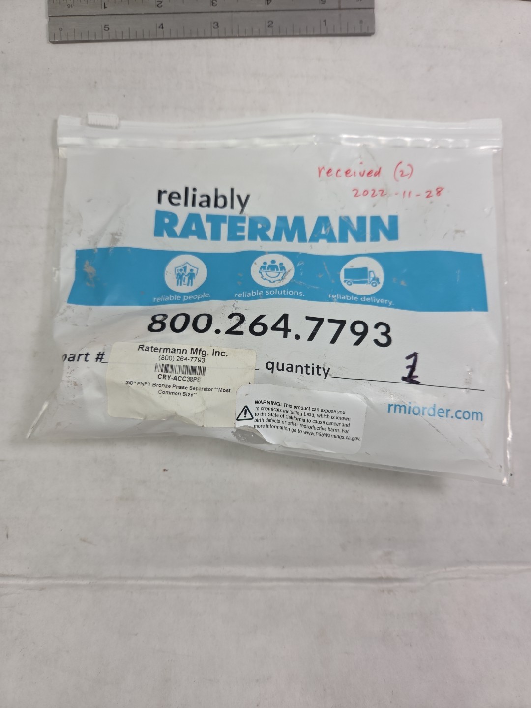 Ratermann Manufacturing CRY-ACC38PS (3/8\ Ratermann Manufacturing CRY-ACC38PS (3/8\