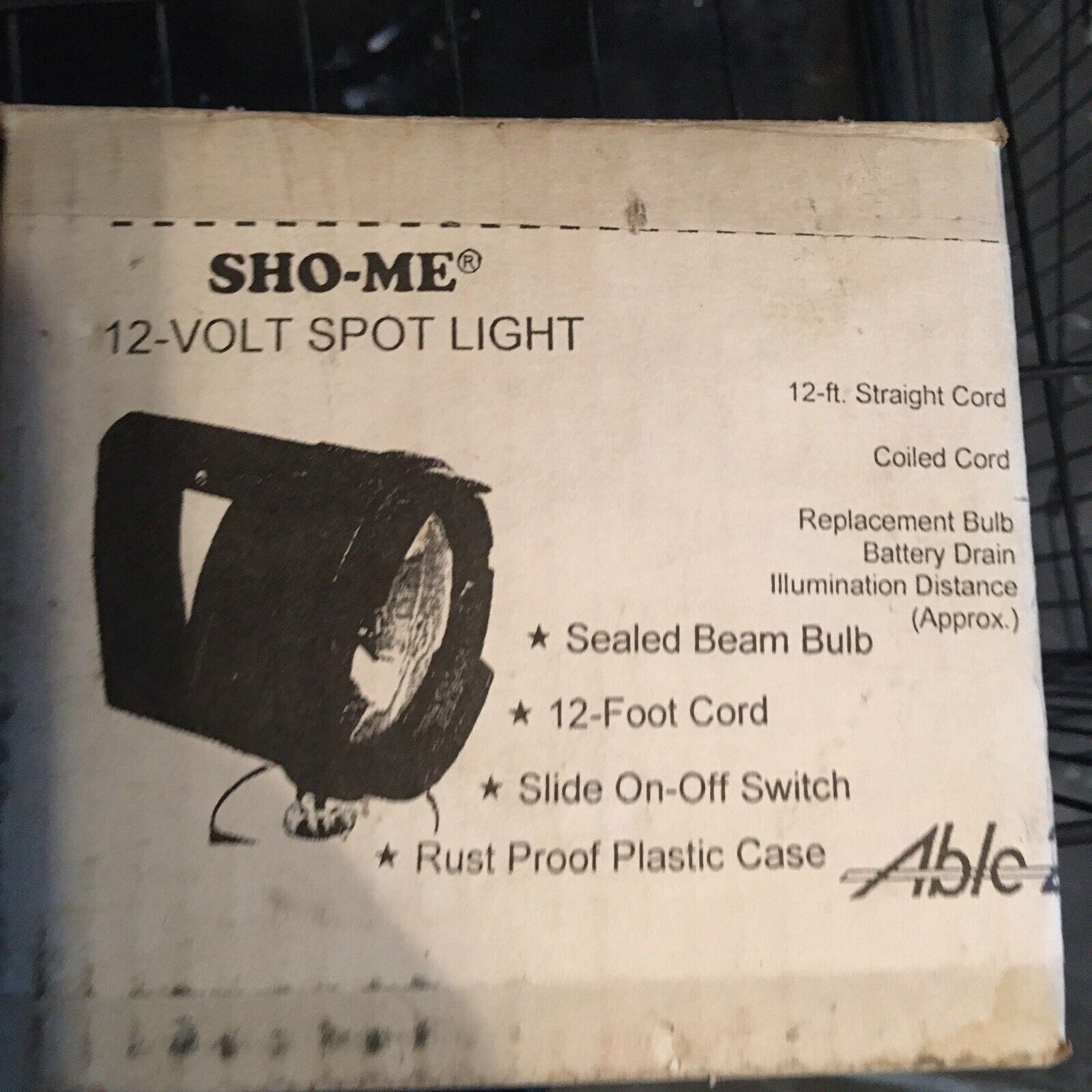 NEW Sho-Me 12V Spot Light 12ft Cigarette Lighter Cord 35,000 CP / # 08.0335