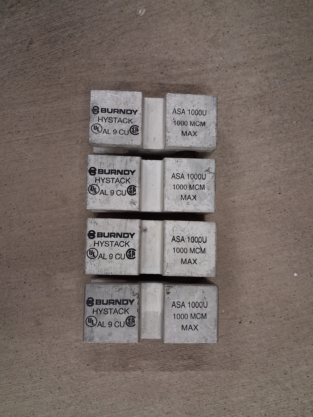 Lot of 4 Burndy ASA1000U Hystack Adapter 1000 MCM