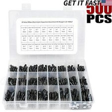 24 Value 500pcs Electrolytic Capacitor Assortment Box Kit Range 0.1uF－1000uF picture
