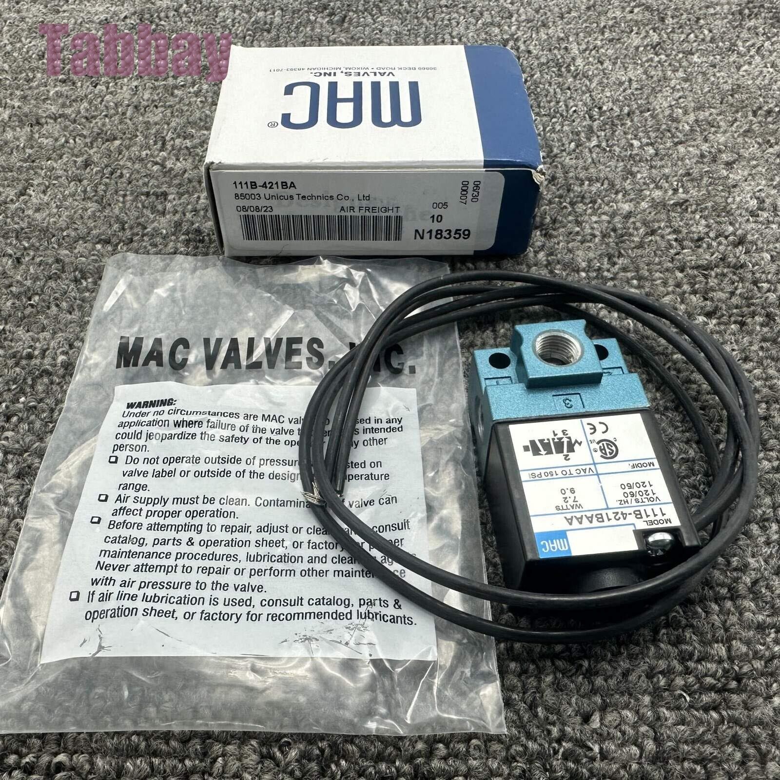 Brand New 1PC MAC 111B-421BAAA Solenoid Valve VOLTS/HZ 120/60 USA