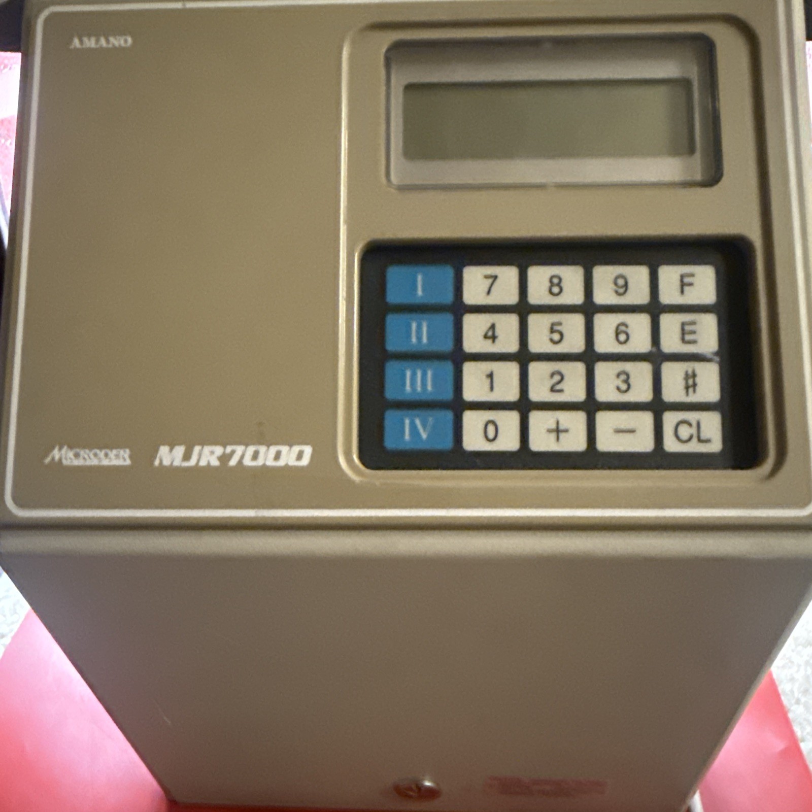 Amano Microder MJR7000 Digital Time Card Punch Clock No Keys
