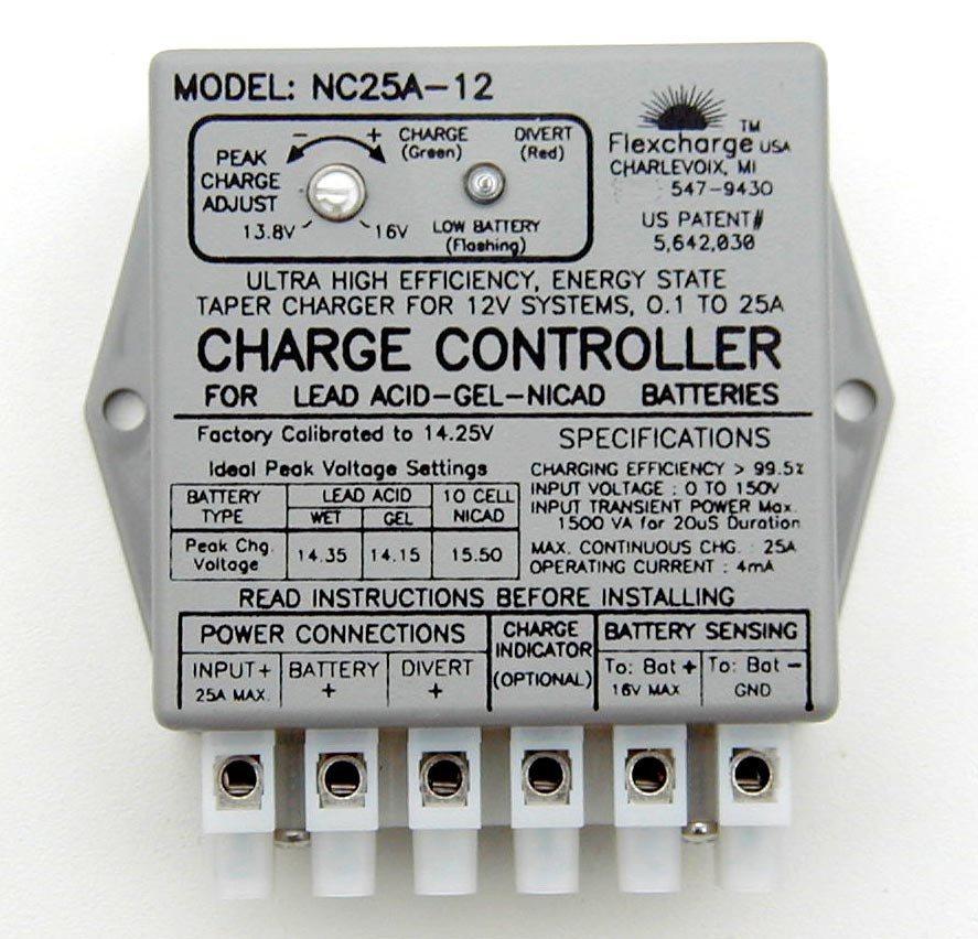 Flexcharge NC25A-24 Solar Wind Hydro Turbine Charge Controller Hybrid 24 volt US Flexcharge NC25A-24 Solar Wind Hydro Turbine Charge Controller Hybrid 24 volt US
